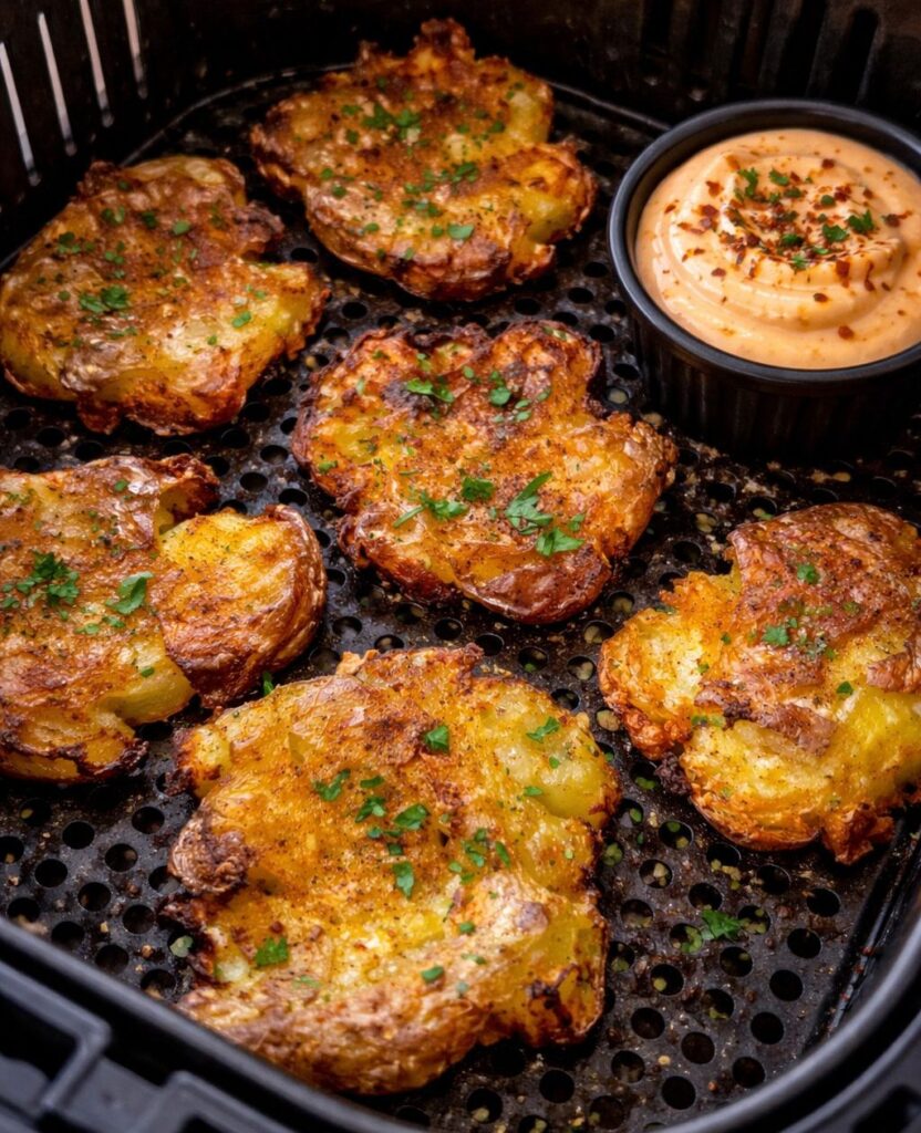 Crispy Air Fryer Smashed Potatoes