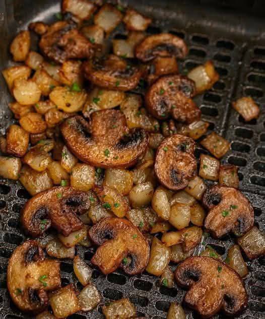 Air Fryer Onions & Mushrooms