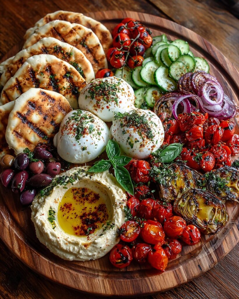 Mediterranean Burrata and Pita Board