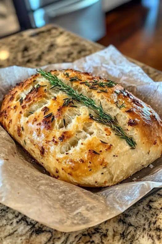No-Knead Rosemary Cheese Bread