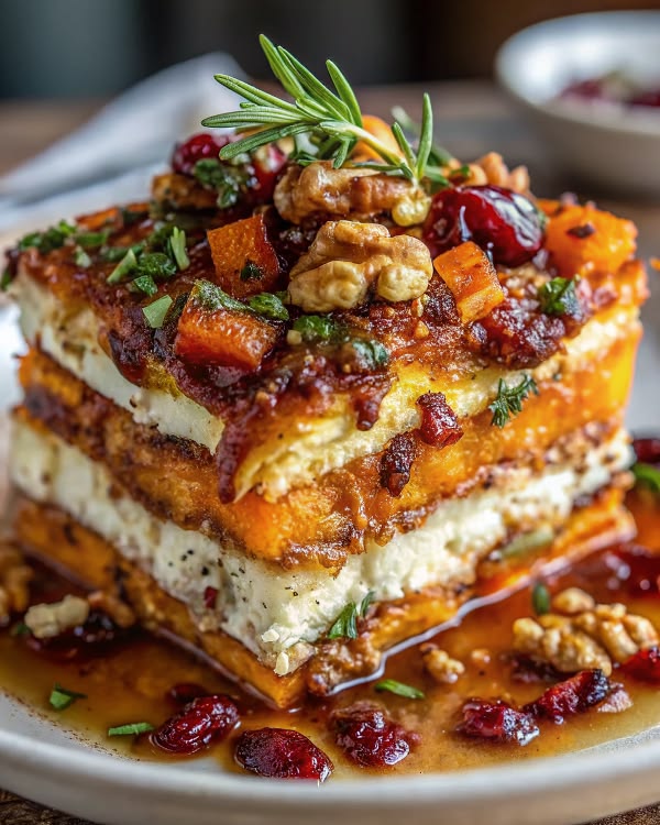 Layered Sweet Potato Butternut Squash Carrot Lasagna